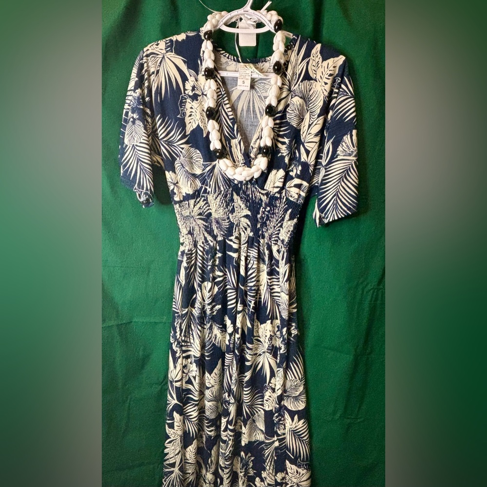 Navy blue dress.